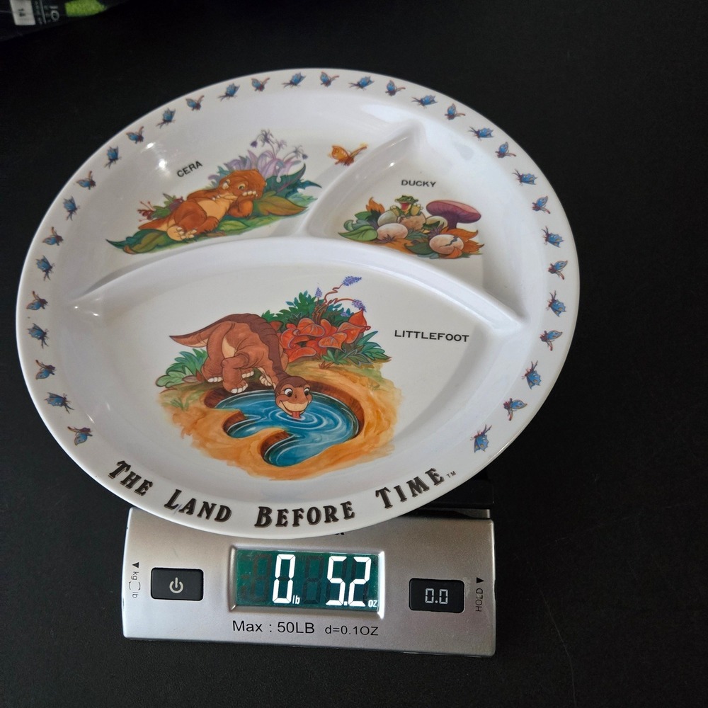Vintage 1988 The Land Before Time Divided Plate Littlefoot Cera Ducky Melamine - Picture 7 of 7